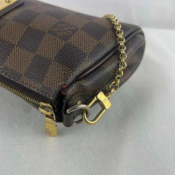 Authentic Louis Vuitton Eva Clutch Damier Ebene Crossbody Shoulder Bag - Picture 10 of 12